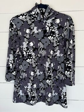 Alfani XL, 3/4 Length Super Soft Polyester Spandex ruched  Turtleneck.